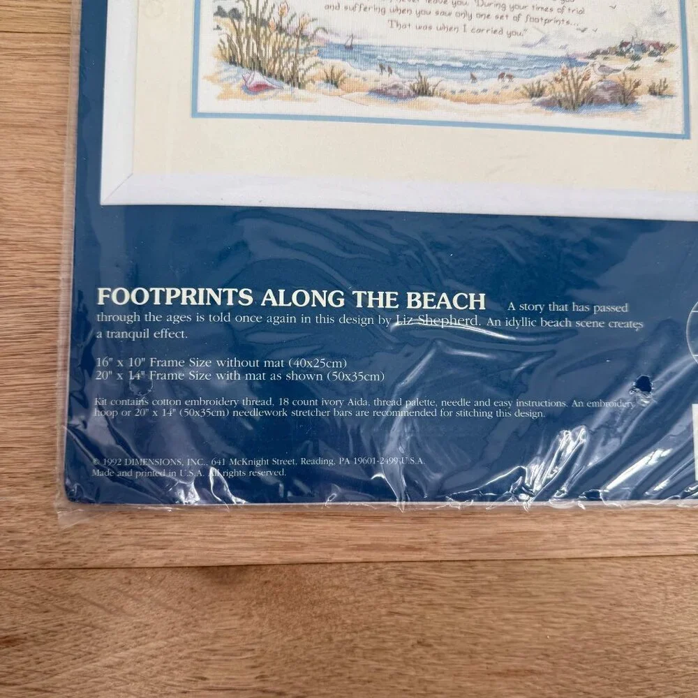 Sunset Counted Cross Stitch Kit Footprints Along the Beach #13558 Liz Shepard
